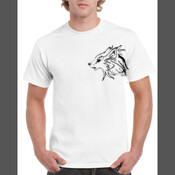 Gray Wolf (Canis Lupus) - Gildan Regular White Mens T Shirt SPECIAL